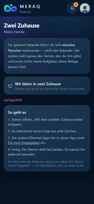 Einstellung Zwei Zuhause